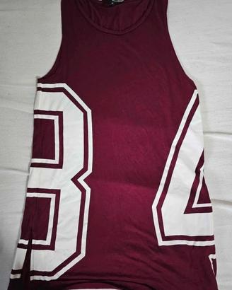 Canottiera Tally Weijl bordeaux con stampa size M 