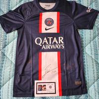 Maglia Psg autografata Messi Neymar Mbappe COA 