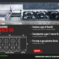 Cucina completa professionale a Gas mod. MONACO 90