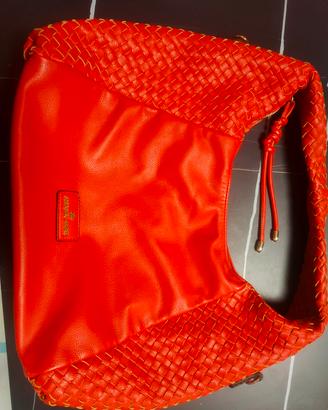 Borsa Antonio Basile rossa intrecciata usata