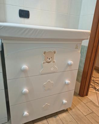 Mobile Fasciatoio Italbaby, 3 cassetti e bagnetto 