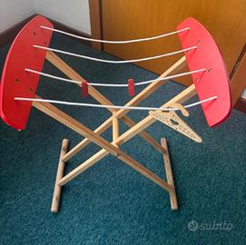 Asse da stiro+stendino in legno Montessori