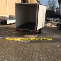 Rimorchio carrello porta moto furgonato o centina