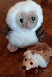 peluche riccio e gufo
