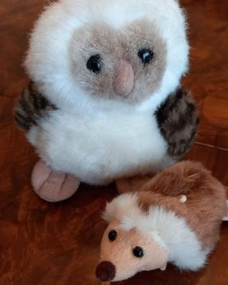 peluche riccio e gufo