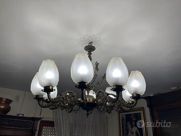 Lampadario ottone