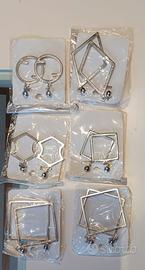 Orecchini economici metallo argentato - lotto 30pz