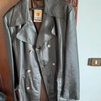 giacca vintage in pelle lucida uomo