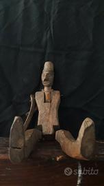 Pinocchio antico in legno burattino folk art arte