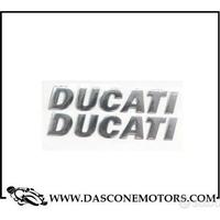 2 adesivi in rilievo Ducati argento