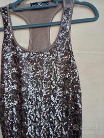Top/ Canotta Paillettes Sweet Matilda Vintage tg M