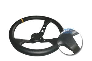 VOLANTE INVERTITO IN ECOPELLE NERA CON BRACCI NERI