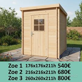 CASETTE DI LEGNO MODELLO ZOE - da 3 a 7 mq - 19mm