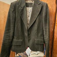 Giacca in velluto verde scuro foderata