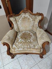 poltrona  stile barocco damasco- due PREZZO AF