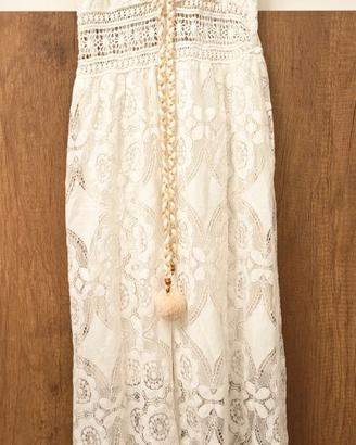 Abito Lungo Bianco Stile Boho-Chic