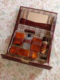 Beauty trousse set toiletta uomo in pelle
