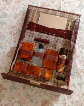 Beauty trousse set toiletta uomo in pelle