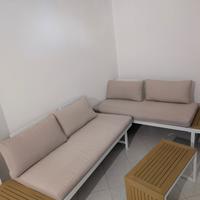 Salotto esterno set relax in alluminio ed effetto 