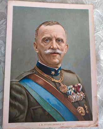 Cartoncino con immagine di S.M. Vittorio Emanuele 