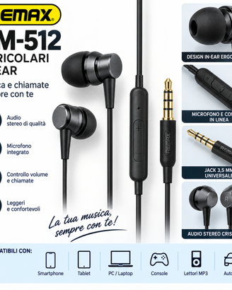 Cuffie Auricolari Originali Remax RM-512 Jack
