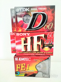 Musicassette nuove da registrare musica e parole