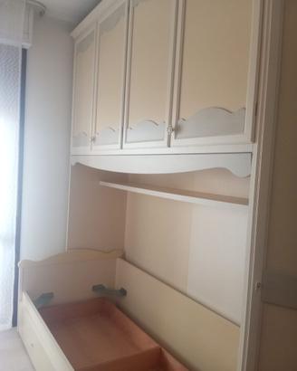 ARMADIO A PONTE CON LETTO + SCRIVANIA + MENSOLA