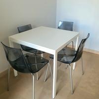 SET 4 SEDIE TRASPARENTI ANTRACITE