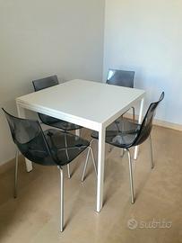 SET 4 SEDIE TRASPARENTI ANTRACITE