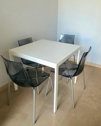 SET 4 SEDIE TRASPARENTI ANTRACITE