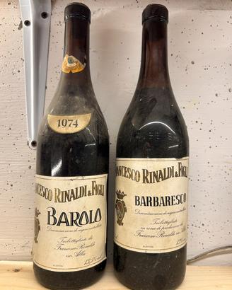 1 Barolo 1974 e 1 Barbaresco 1974