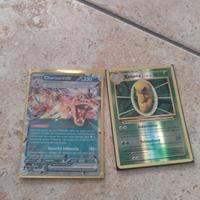 due carte Pokémon:Charizard ex e kakuna