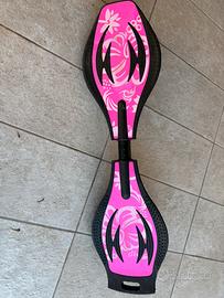 Waveboard Rosa floreale/ Skateboard a due ruote