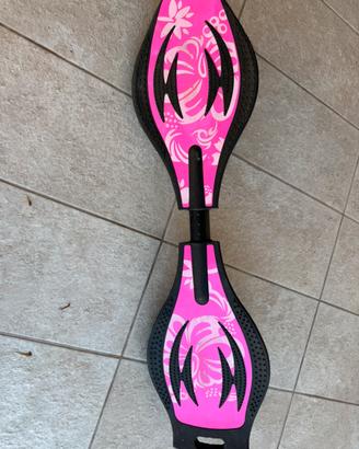 Waveboard Rosa floreale/ Skateboard a due ruote