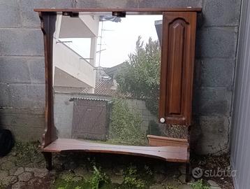 Specchiera da bagno in legno