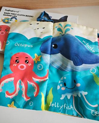 libro tattile di tessuto sulla vita del mare 