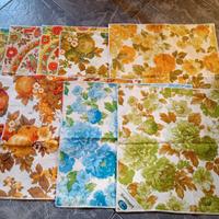 9 pezzi di tessuto vintage 100% cotone