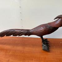uccello legno intagliato vintage