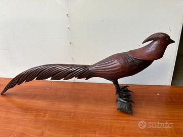 uccello legno intagliato vintage