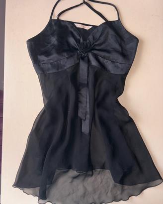 Vestito mini nero Valege in satin