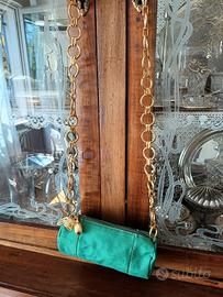 borsetta in tessuto verde smeraldo