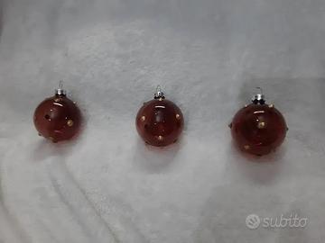 Palline Natale Vetro Marrone e Oro