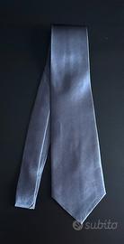 Cravatta seta lucida grigio scuro