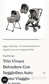 Trio peg perego vivace 2025 +secondi ovetto+base 
