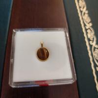 Ciondolo occhio di tigre in argento placato oro