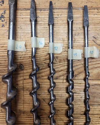 Antiche punte per legno per trapano a mano