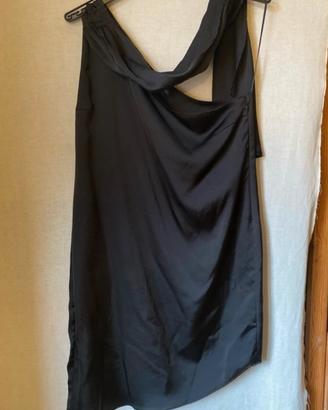 vestito monospalla con drappo