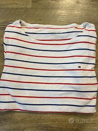 Maglia Tommy Hilfiger donna a righe bianche rosse