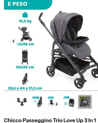 passeggino trio chicco love up