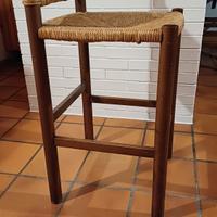 sgabelli in legno impagliati